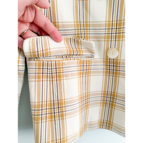 Sezane | Sézane | Veste Christie Jacket in Carreau Beige Ochre Bordeaux Sz 34/2 - Picture 5 of 12